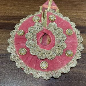 Light Pink Color With Golden Lace on Border Laddu Gopal Ji Dress