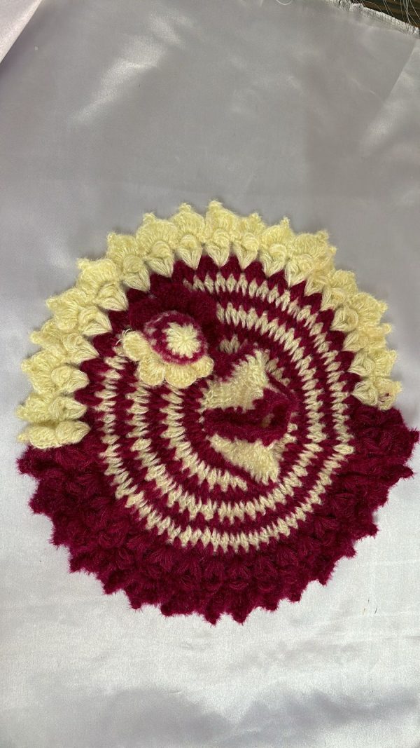 Pink and Off-White Color Woolen Laddu Gopal Ji Dresses