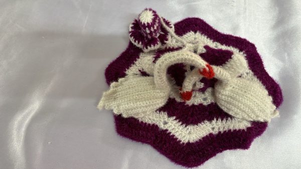 White and Purple Woolen Laddu Gopal Ji Dresses