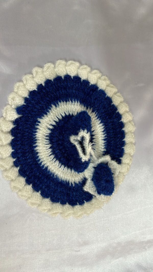 Blue and White Color Winter Woolen Laddu Gopal Ji Dresses