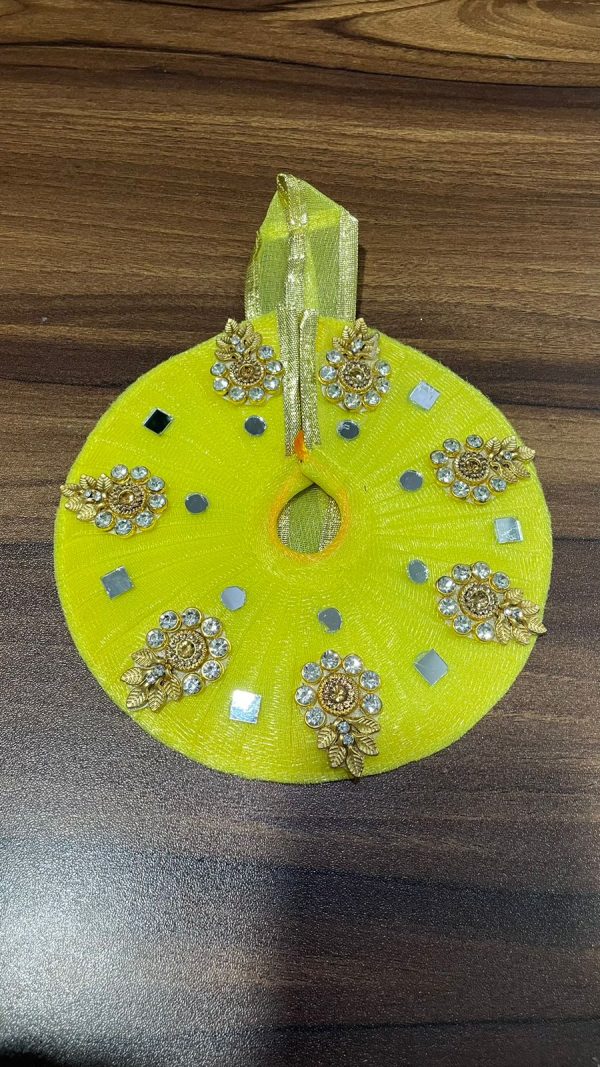 Yellow With Mirror Work Laddu Gopal Ji Dresses