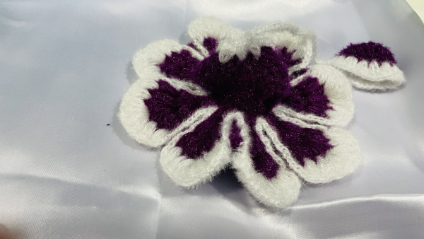 White Purple Floral Woolen Laddu Gopal Ji Dresses