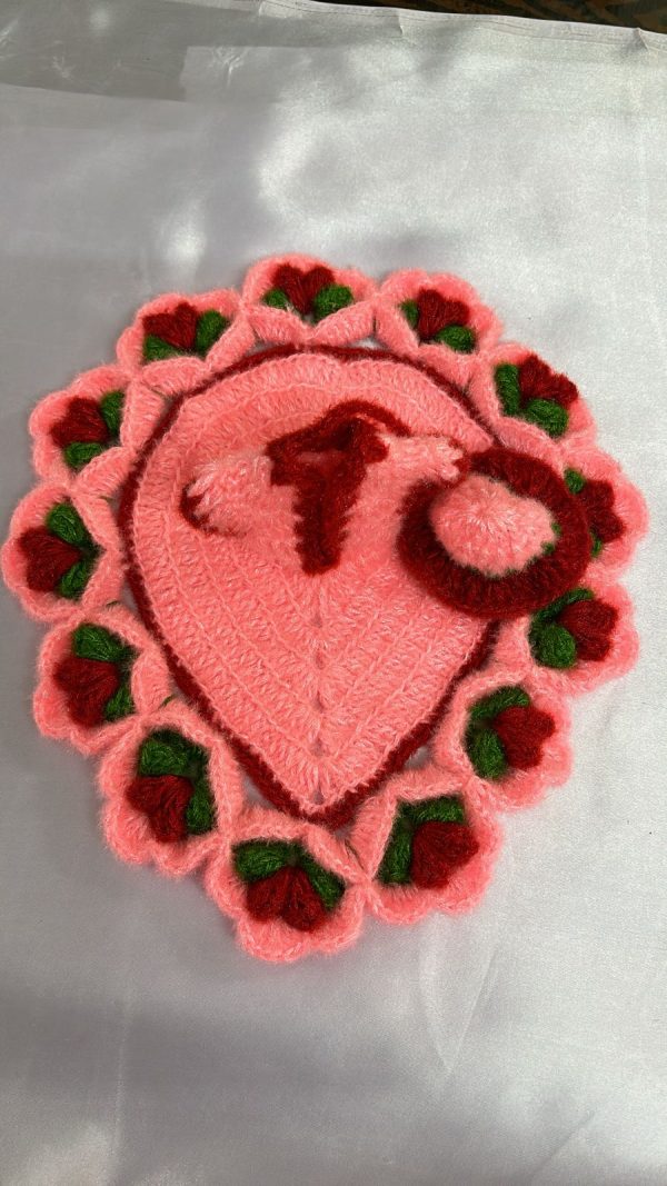 Pink, Red, and Green Color With Mango Design Woolen Laddu Gopal Ji Dresses