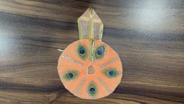 Peach With Peacock Feather Laddu Gopal Ji Dresses