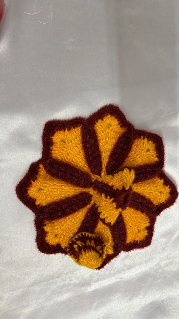 Maroon And Yellow Color Woolen Laddu Gopal Ji Dresses