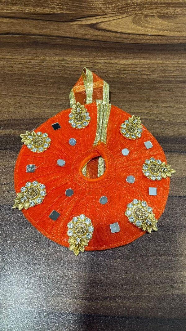 Orange With Mirror Work Laddu Gopal Ji Dresses