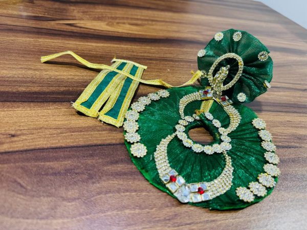 Green with Stones Laddu Gopal Ji Dresses