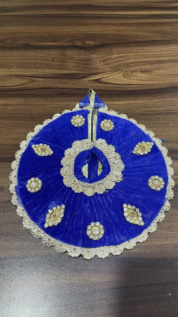 Blue With Golden Lase and Path Laddu Gopal Ji Dress