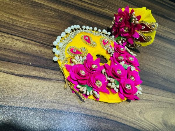 Yellow And Pink Fancy Laddu Gopal Ji Dress